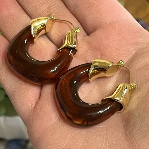 Tortoise Shell Hoops - Picture 8 of 9